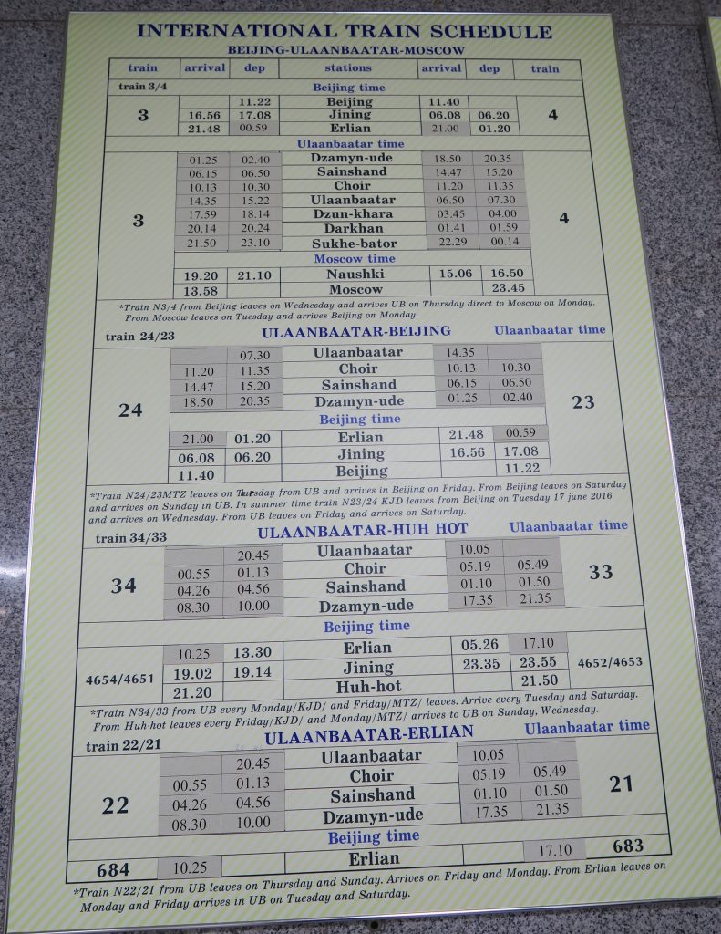 Horaires trains